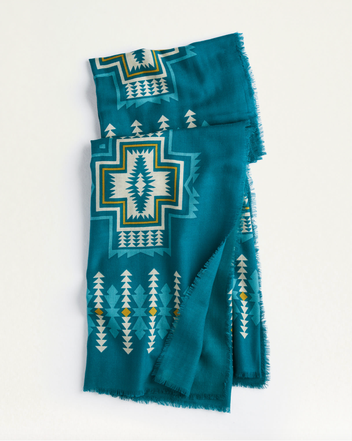 Oversized Featherwt Wool Scarf <br> Harding Turquoise