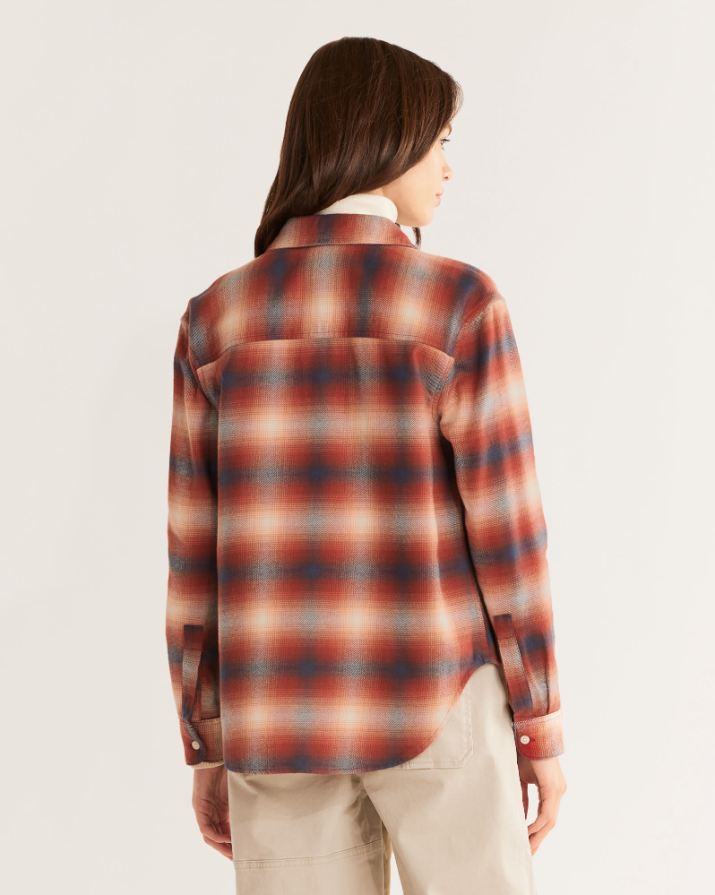 Boyfriend Flannel Shirt <br> Red Ochre Multi Plaid
