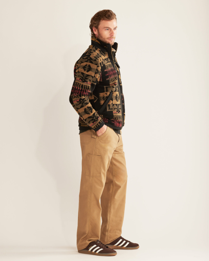 Lone Fir-Stand Collar Zip <br> Black/Olive Chief Joseph