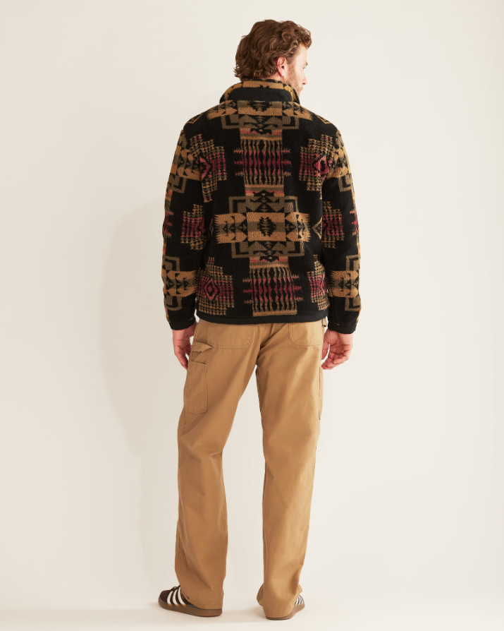Lone Fir-Stand Collar Zip <br> Black/Olive Chief Joseph