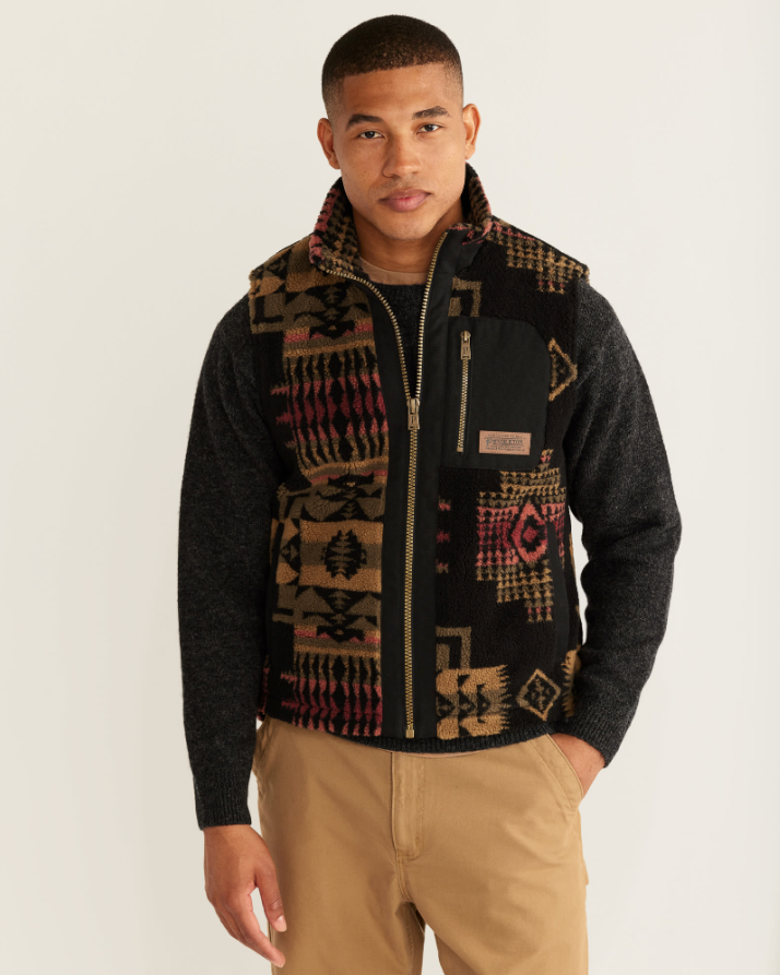 Ridgeline - Fleece Vest <br> Black/Olive Chief Joseph