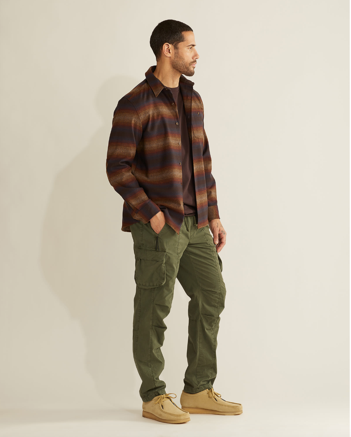 Trail Shirt <br> Brown Ombre Multi Stripe