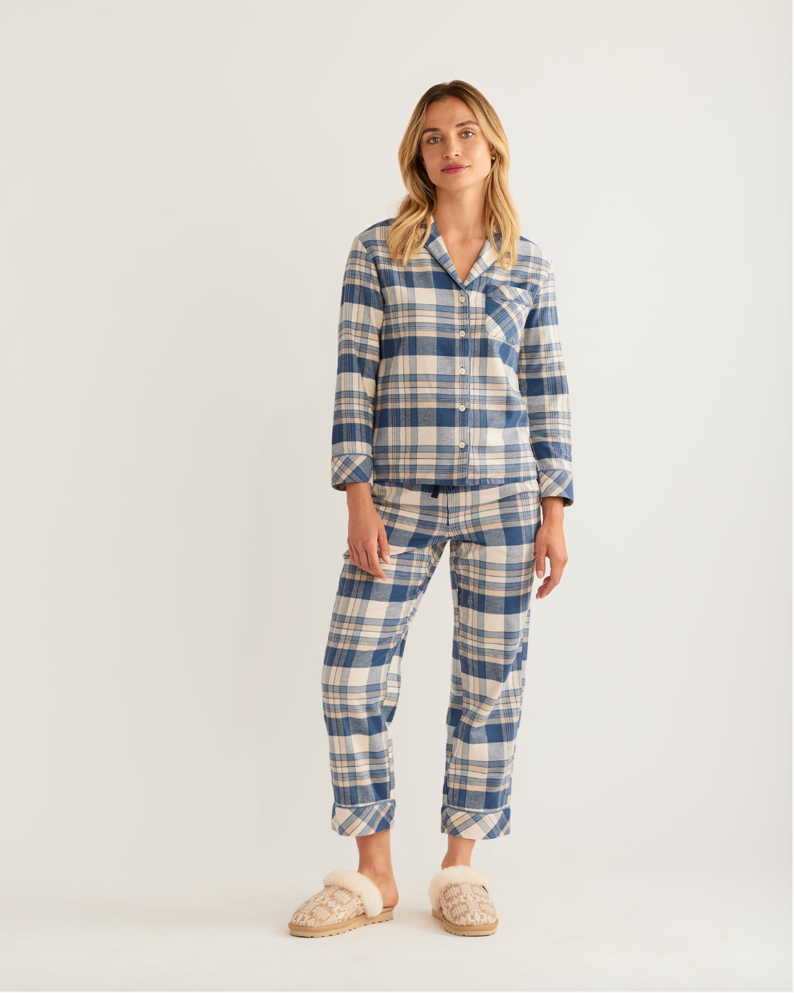 Women's Pajama Set<br>Blue/Ivory Plaid