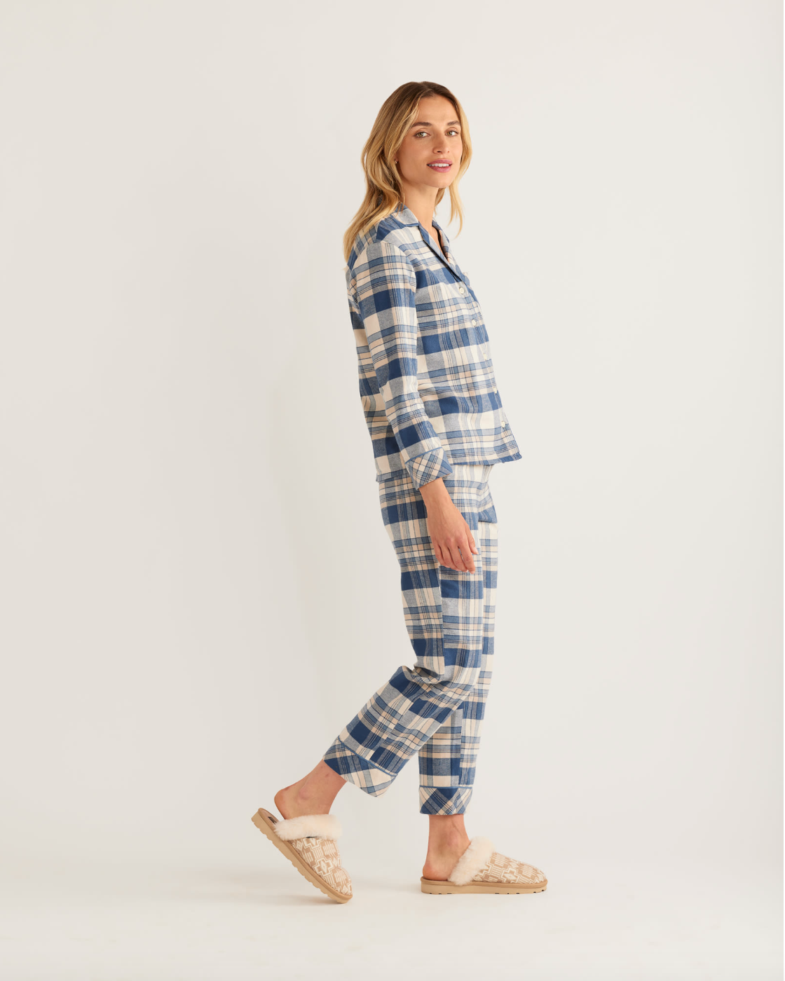 Women's Pajama Set<br>Blue/Ivory Plaid