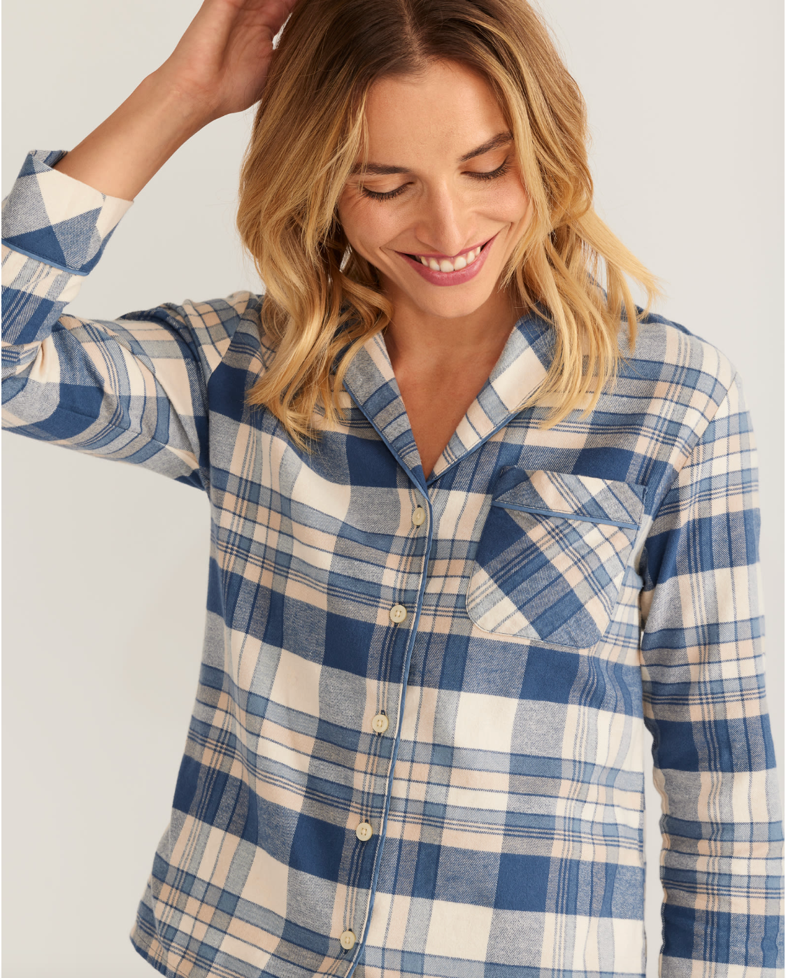 Women's Pajama Set <br> Blue/Ivory Plaid
