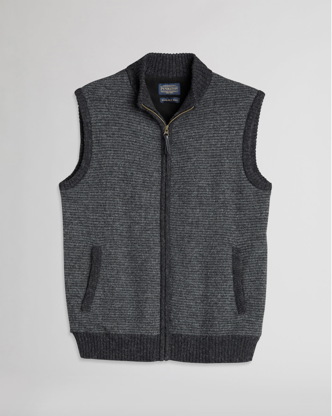 Shetland Sweater Vest<br>Charcoal/Black