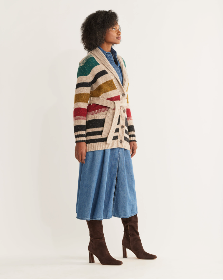 Camp Stripe Cardigan <br> Ivory Multi Stripe