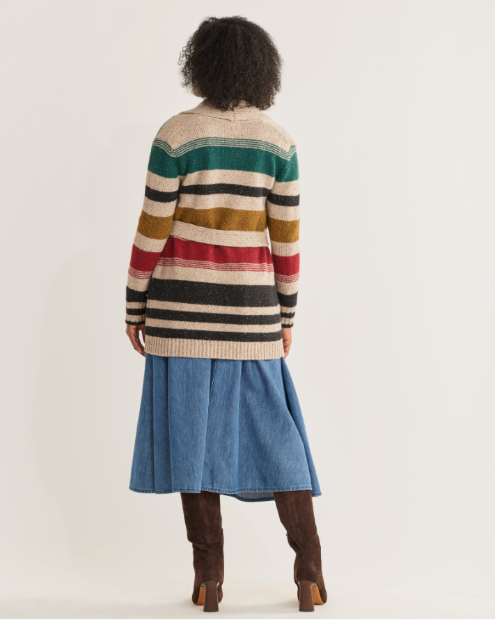 Camp Stripe Cardigan <br> Ivory Multi Stripe