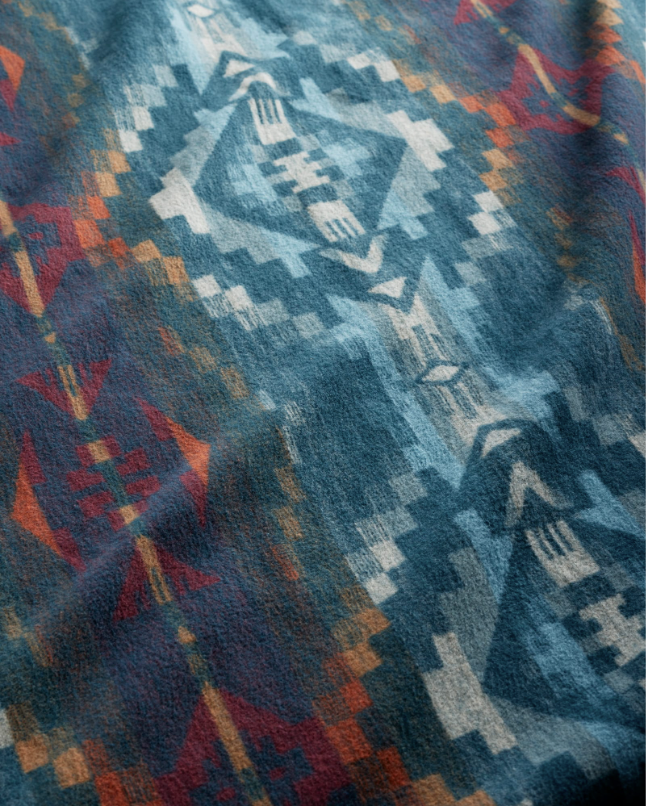 CARICO LAKE/STRIPE ORGANIC COTTON THROW GIFT PACK<br>MARINE/SHALE