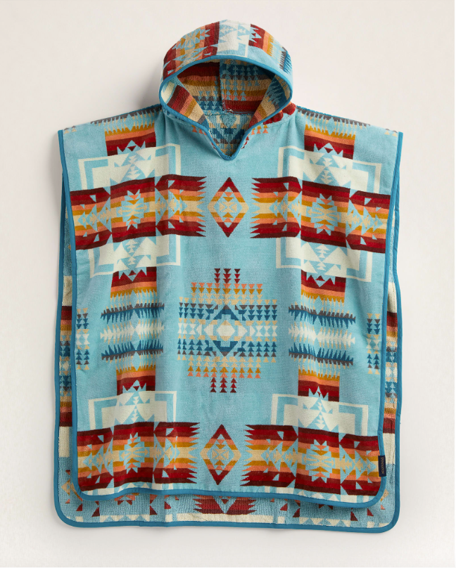CHIEF JOSEPH TWEEN HOODED TOWEL<br>AQUA
