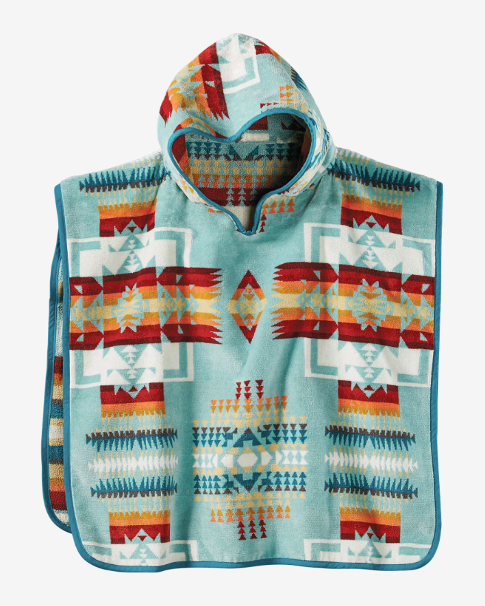 CHIEF JOSEPH HOODED KIDS' TOWEL<br>AQUA