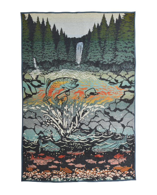 SALMON FALLS BLANKET<br>BLUE/GREEN MULTI