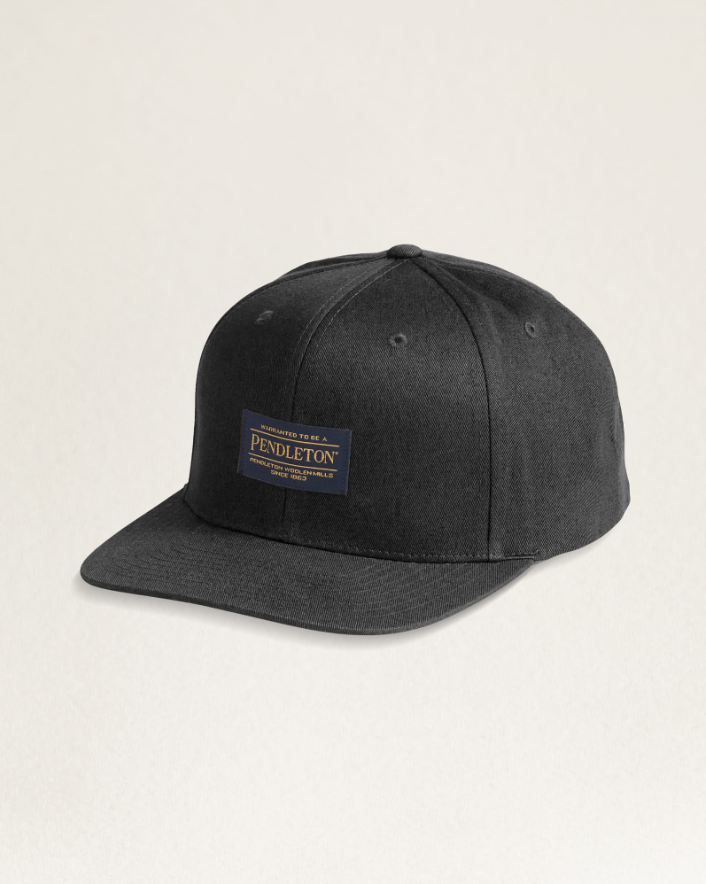 帽子 MIDDLE BRIM FLAT HAT LOGO FLAT BRIM HATBLACK
