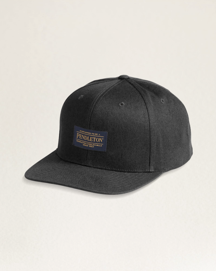 Logo Flat Brim Hat<br>Black