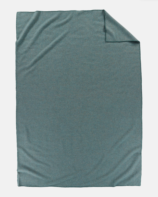 ECO-WISE WOOL SOLID BLANKET<br>SHALE BLUE