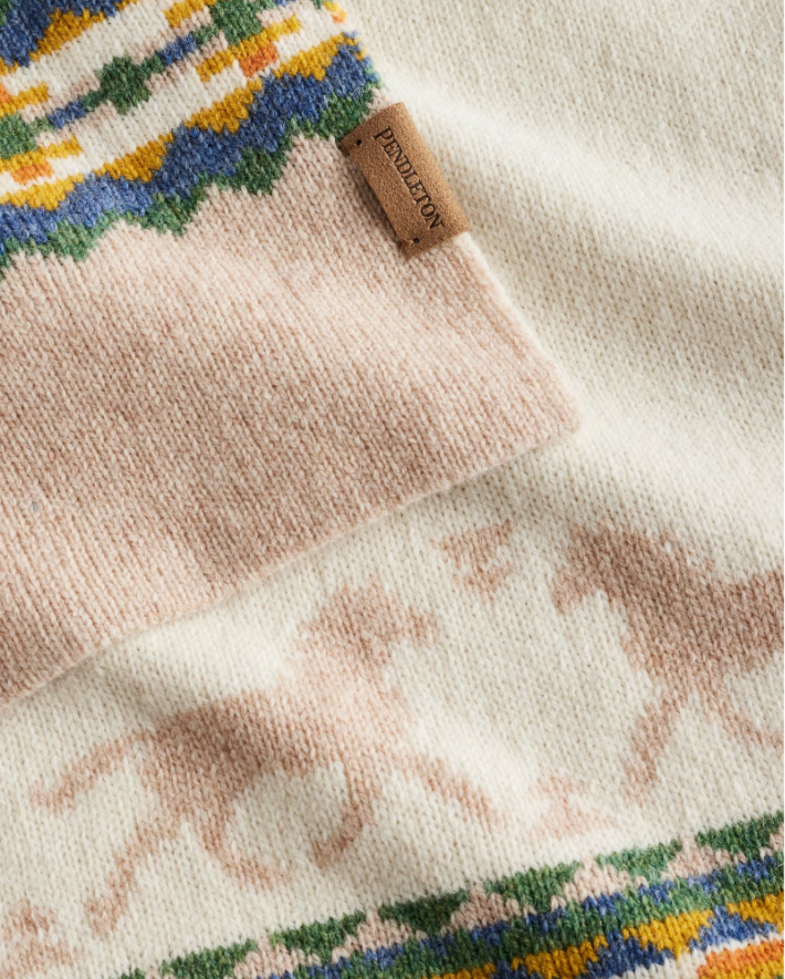 HORSE LAMBSWOOL SCARF<br>IVORY