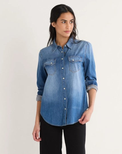 Chambray Gambler Shirt<br>Medium Blue