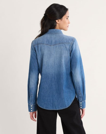 Chambray Gambler Shirt<br>Medium Blue