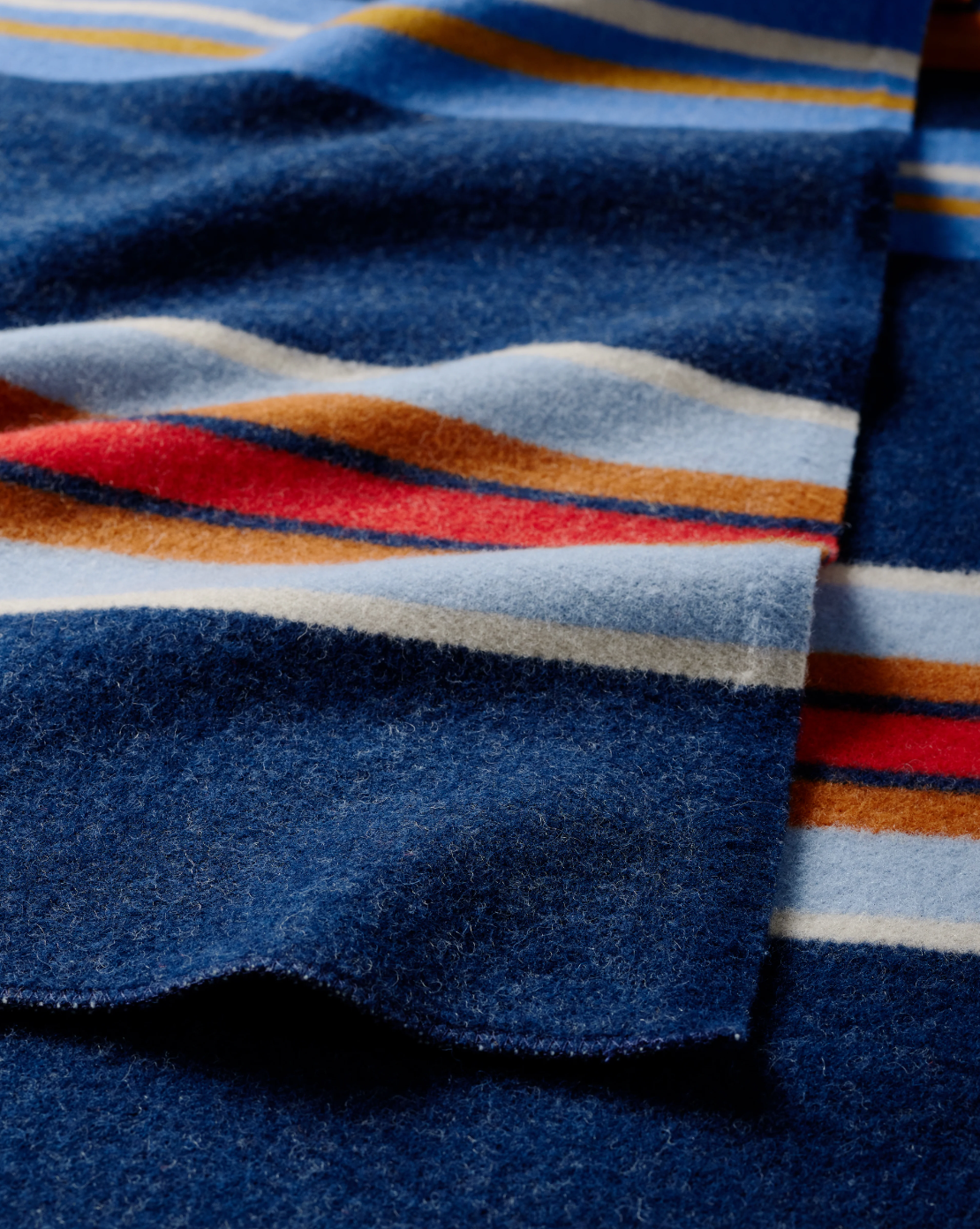 BRIDGER STRIPE WOOL THROW<br>NAVY