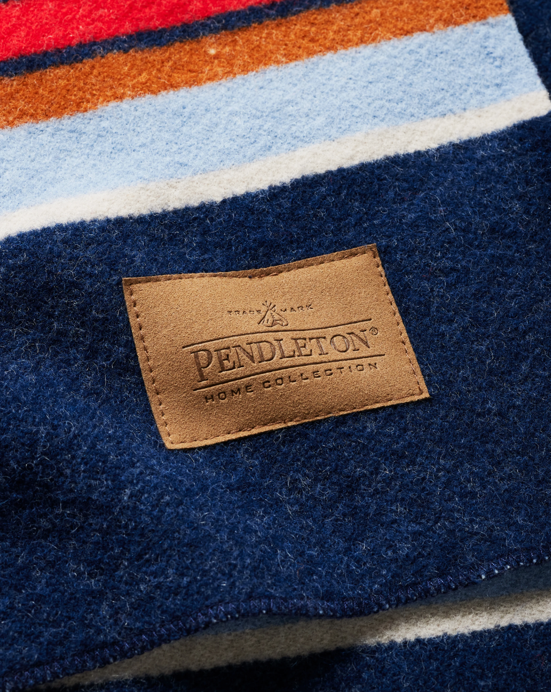 BRIDGER STRIPE WOOL THROW<br>NAVY