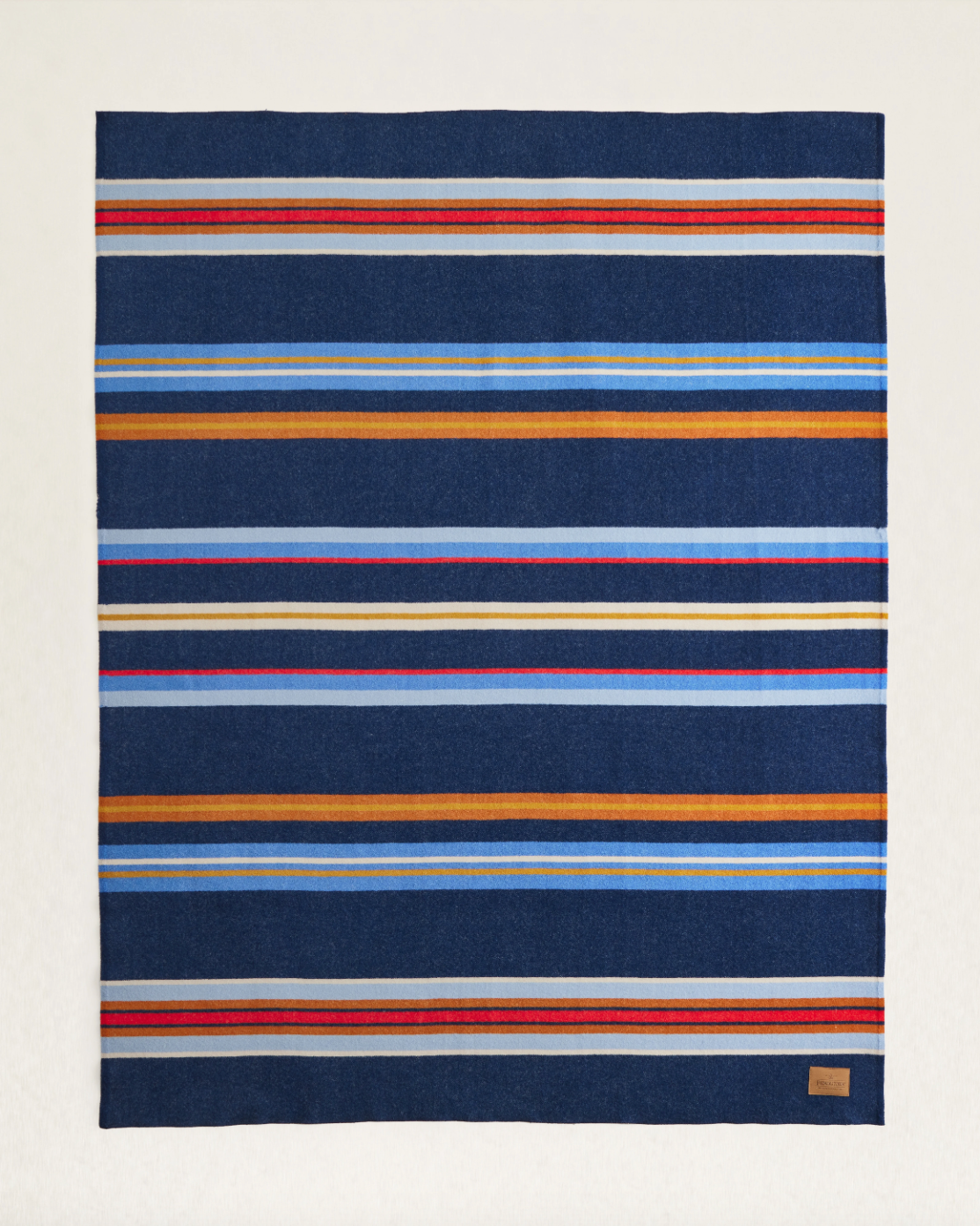 BRIDGER STRIPE WOOL THROW<br>NAVY