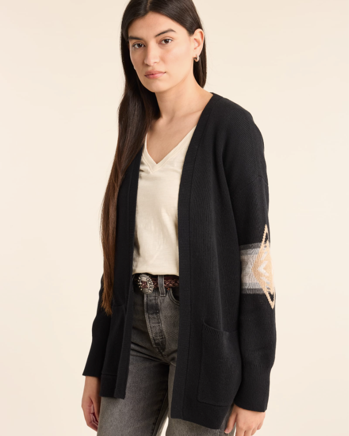 WOMEN'S SIERRA SPRINGS COTTON CARDIGAN<br>BLACK HARDING