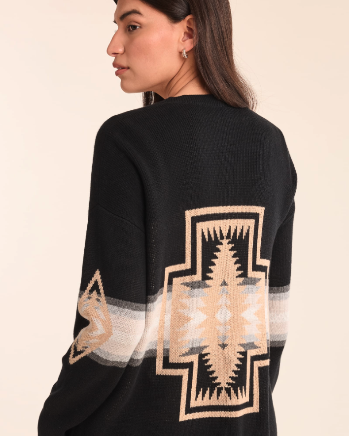 WOMEN'S SIERRA SPRINGS COTTON CARDIGAN<br>BLACK HARDING