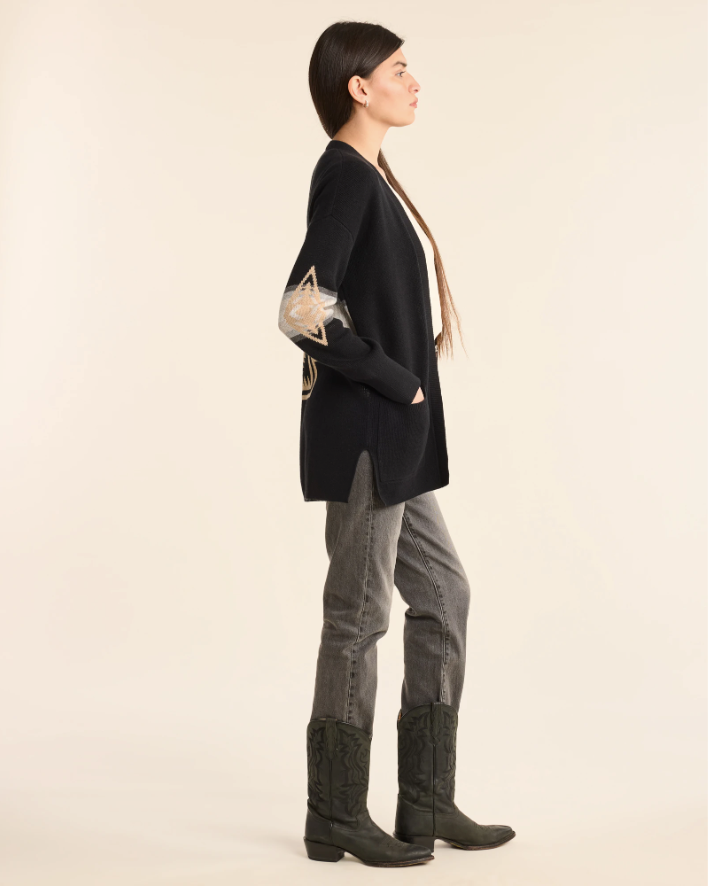 WOMEN'S SIERRA SPRINGS COTTON CARDIGAN<br>BLACK HARDING