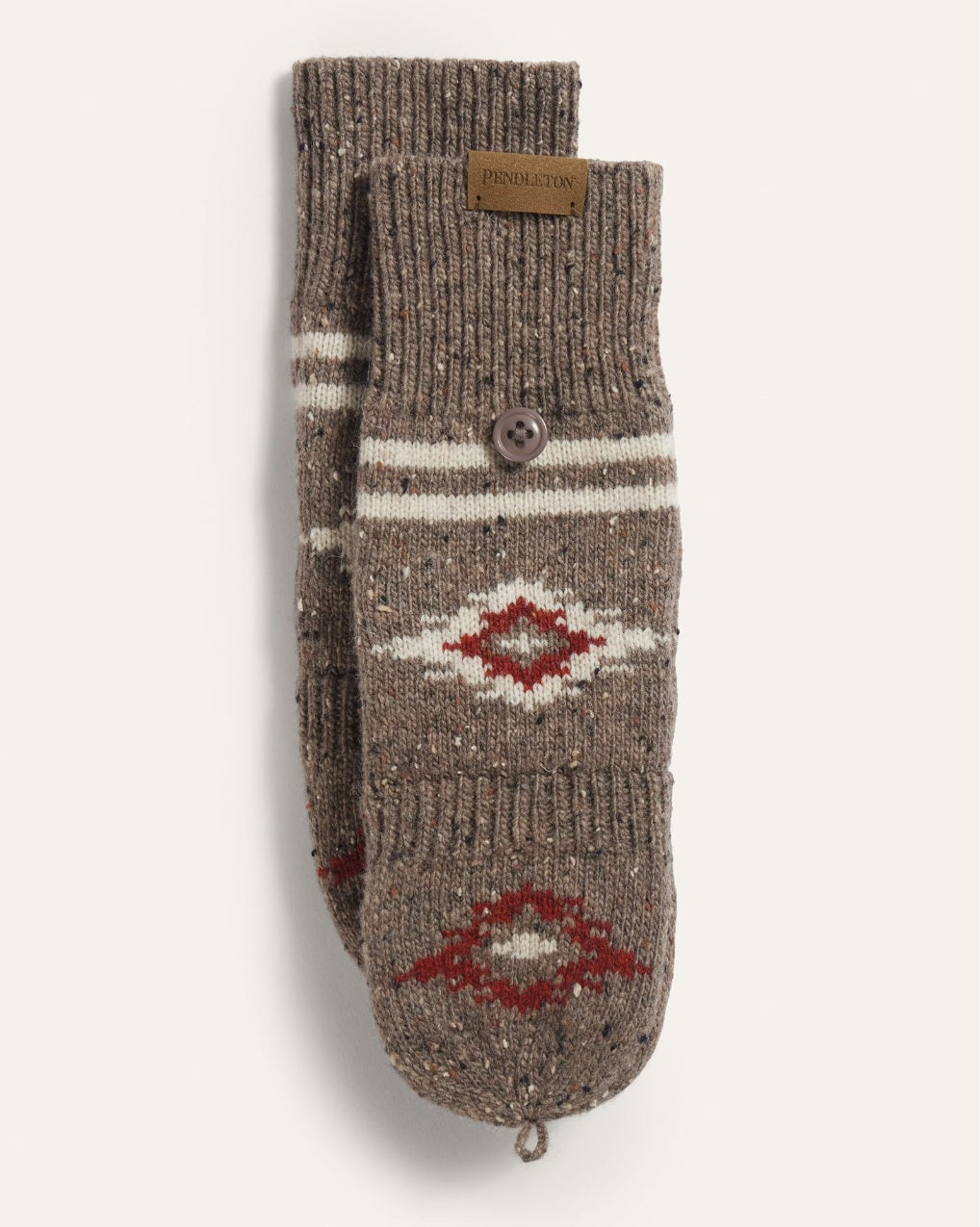 LAMBSWOOL CONVERTIBLE MITTENS<br>BISON BROWN