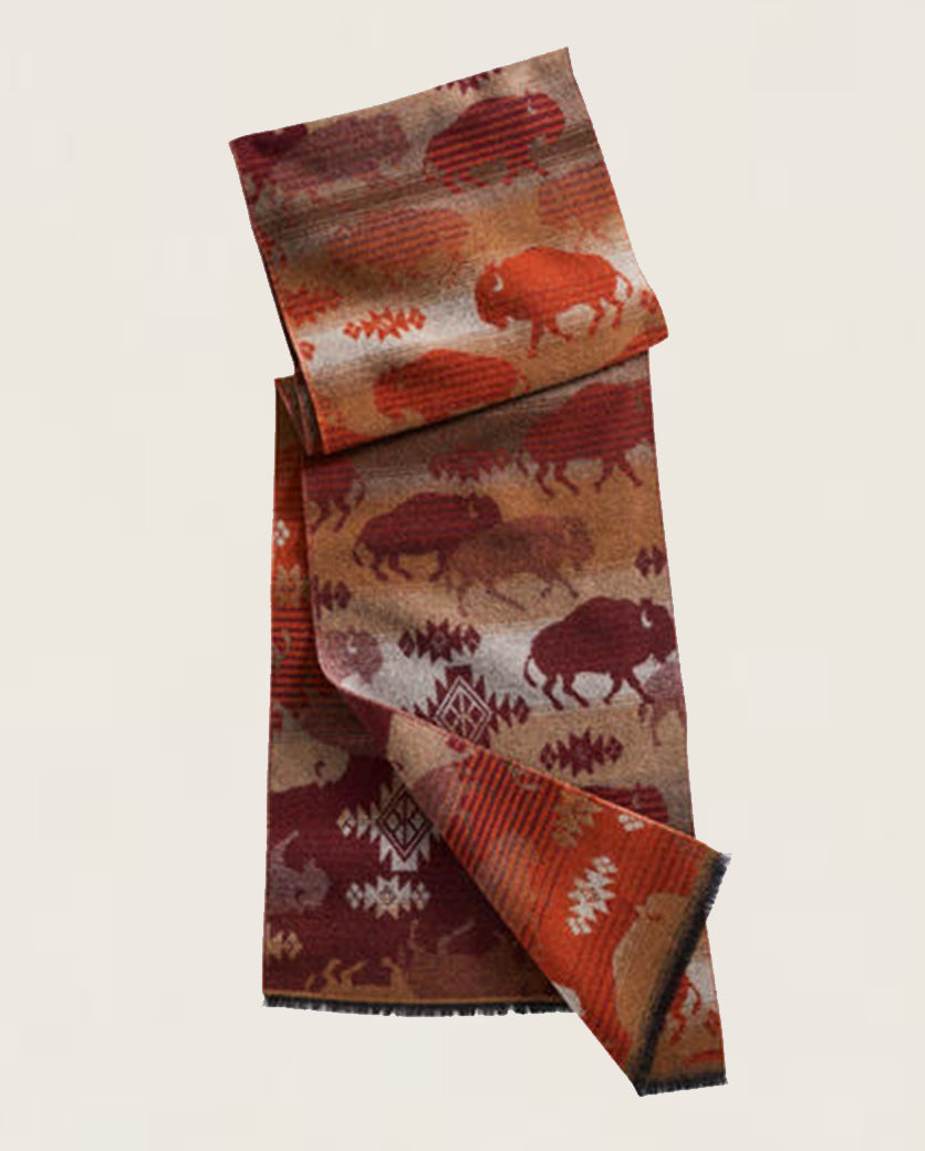 Jacquard Scarf <br> Prairie Rush Hour Copper