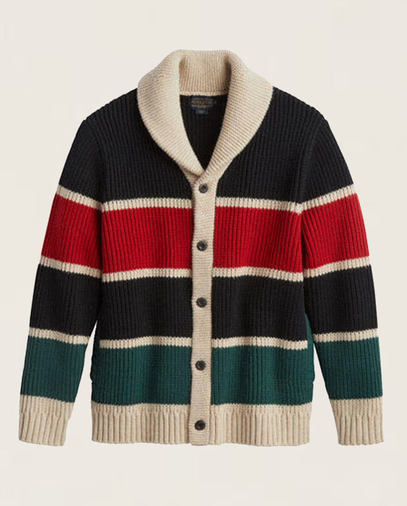 Ranger Stripe Lambswool Card <br> Ranger Stripe Black/Red/Green