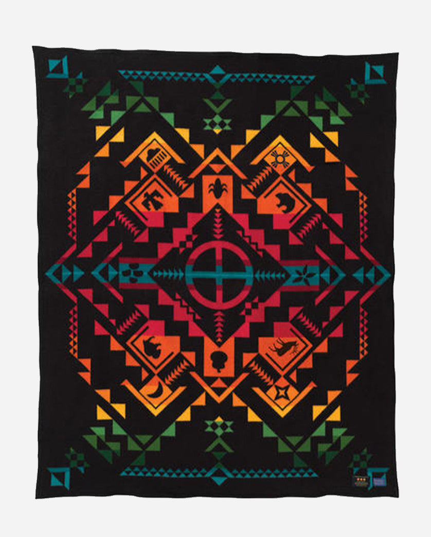 SHARED SPIRITS BLANKET<br>BLACK MULTI