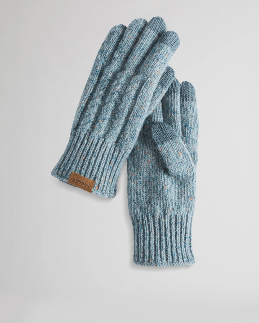 Cable Texting Glove <br> Light Aqua