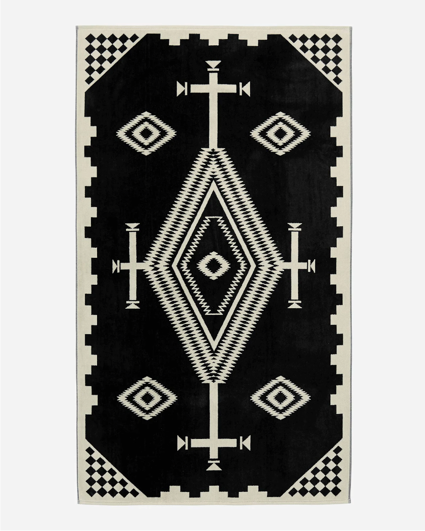 LOS OJOS SPA TOWEL<br>BLACK/WHITE