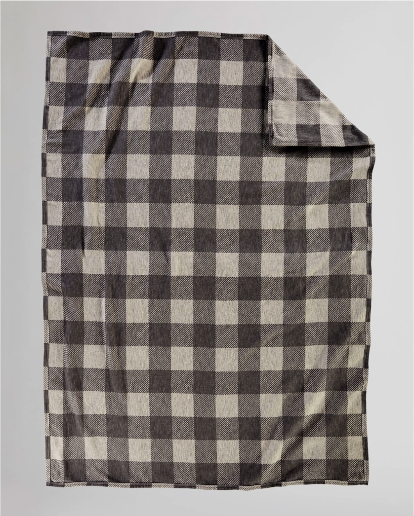 Rob Roy Organic Cotton Blanket <br> Cream/Slate