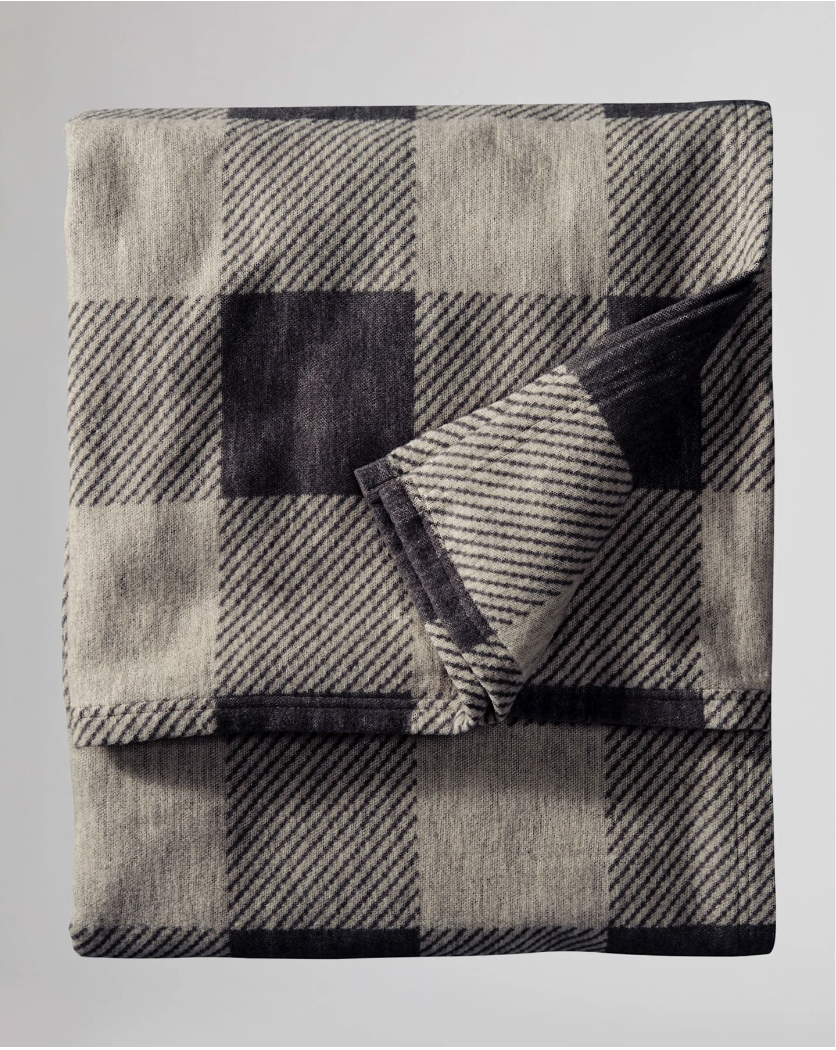 Rob Roy Organic Cotton Blanket <br> Cream/Slate