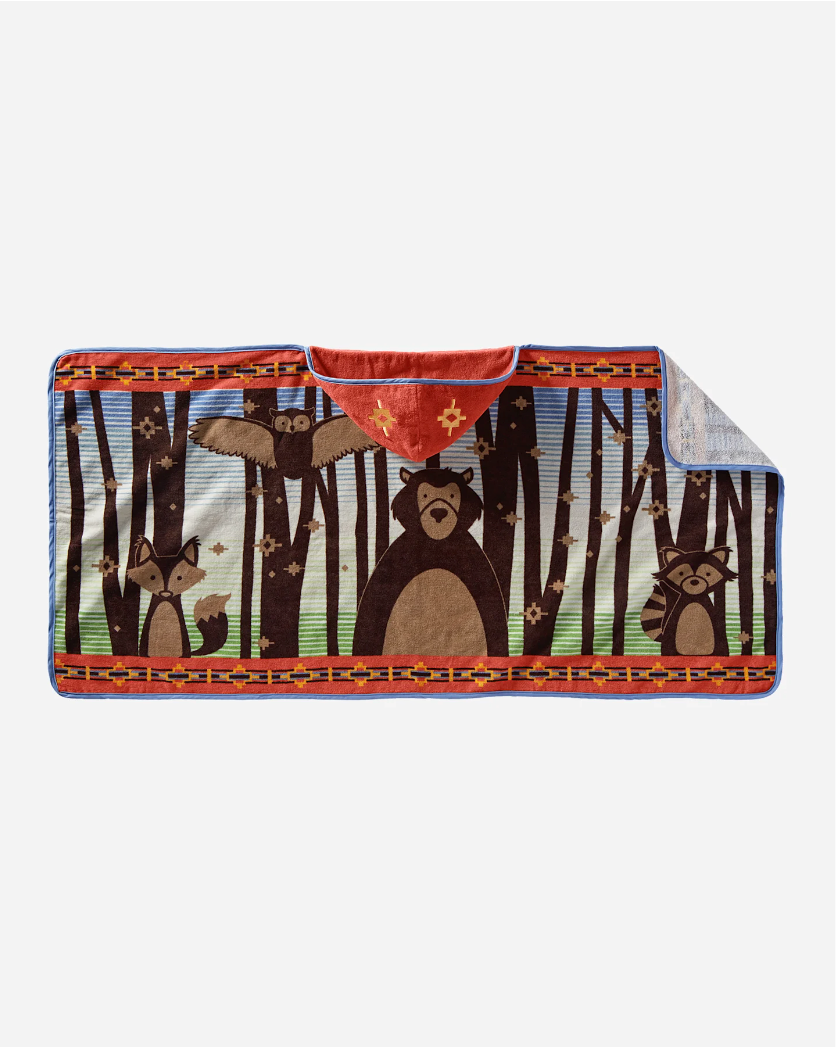 Printed Hooded Baby Towel<br>Woodland Neighbors Multi