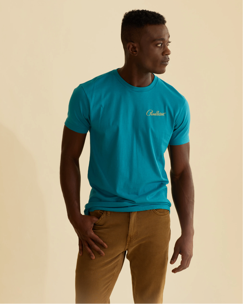 Large Tucson Graphic Tee <br> Teal/Multi