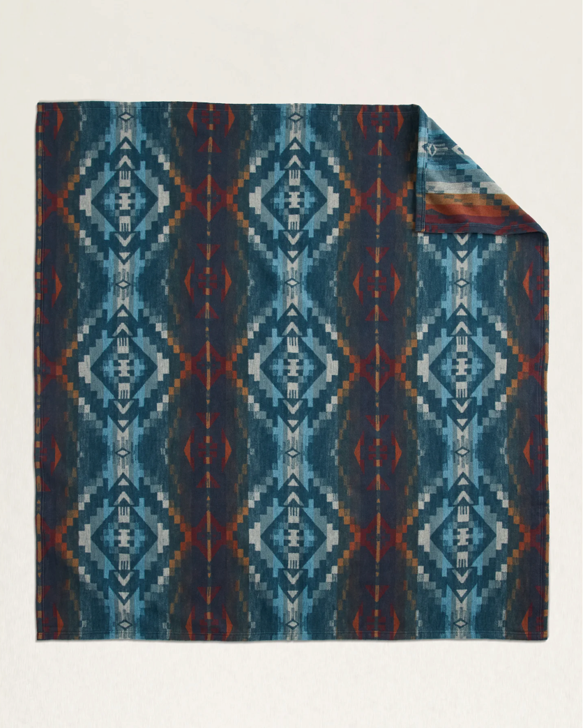CARICO LAKE/STRIPE ORGANIC COTTON THROW GIFT PACK<br>MARINE/SHALE
