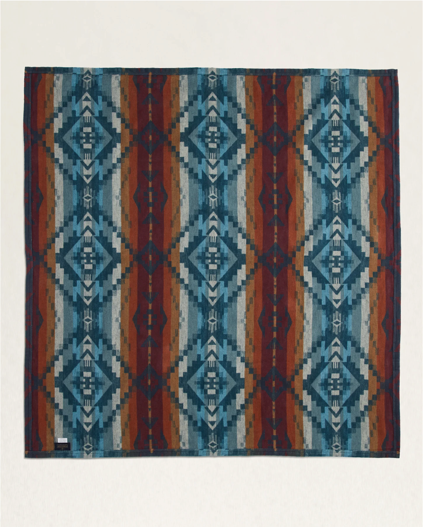 CARICO LAKE/STRIPE ORGANIC COTTON THROW GIFT PACK<br>MARINE/SHALE