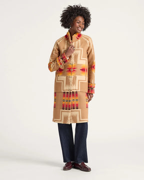 WOMEN'S HARDING ARCHIVE BLANKET COAT<br>TAN HARDING