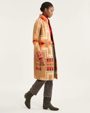 WOMEN'S HARDING ARCHIVE BLANKET COAT<br>TAN HARDING