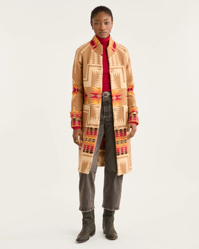 WOMEN'S HARDING ARCHIVE BLANKET COAT<br>TAN HARDING