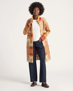WOMEN'S HARDING ARCHIVE BLANKET COAT<br>TAN HARDING