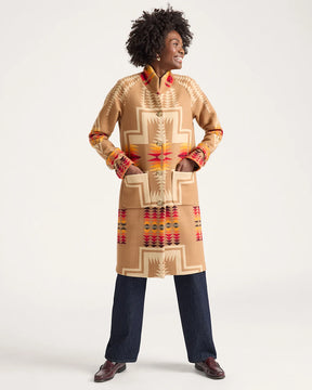 WOMEN'S HARDING ARCHIVE BLANKET COAT<br>TAN HARDING