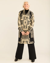 WOMEN'S TIMBERLINE WOOL COAT<br>BLACK/TAN HARDING