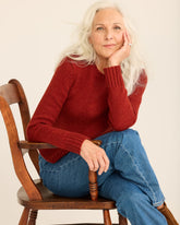 WOMEN'S SHETLAND COLLECTION SWEATER<br>CHILI RED