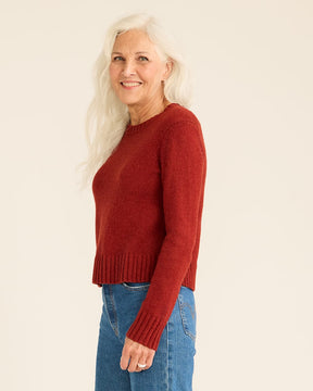WOMEN'S SHETLAND COLLECTION SWEATER<br>CHILI RED