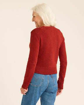 WOMEN'S SHETLAND COLLECTION SWEATER<br>CHILI RED