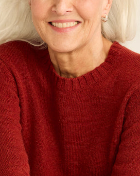 WOMEN'S SHETLAND COLLECTION SWEATER<br>CHILI RED